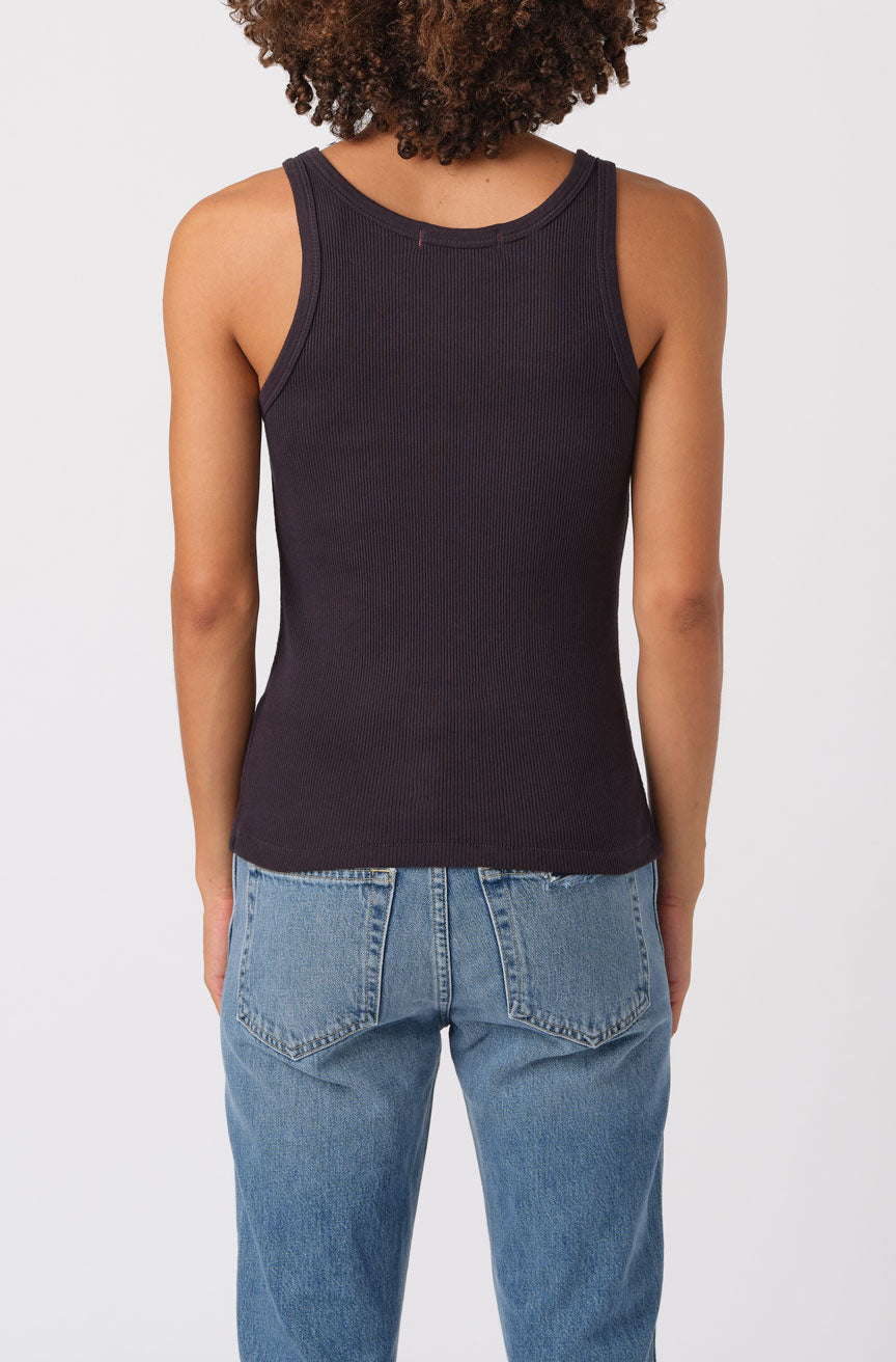 AMO Long Rib Tank in Vintage Black