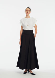 Cotton Poplin Short Sleeve Top | White