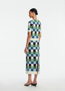Box Jacquard Knit Top | Mallard Multi
