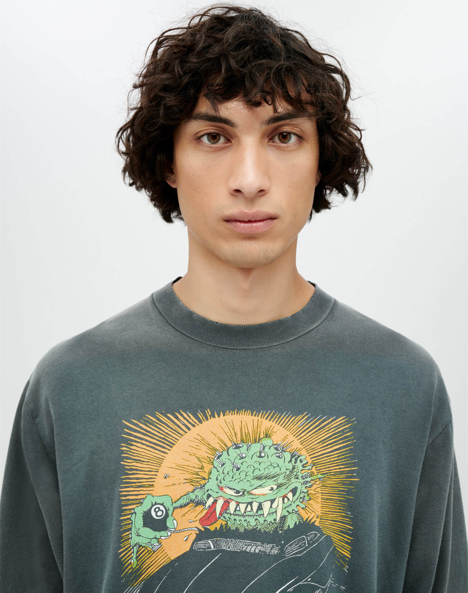 Mens | Long Sleeve "Warthead" Tee | Sun Faded Black