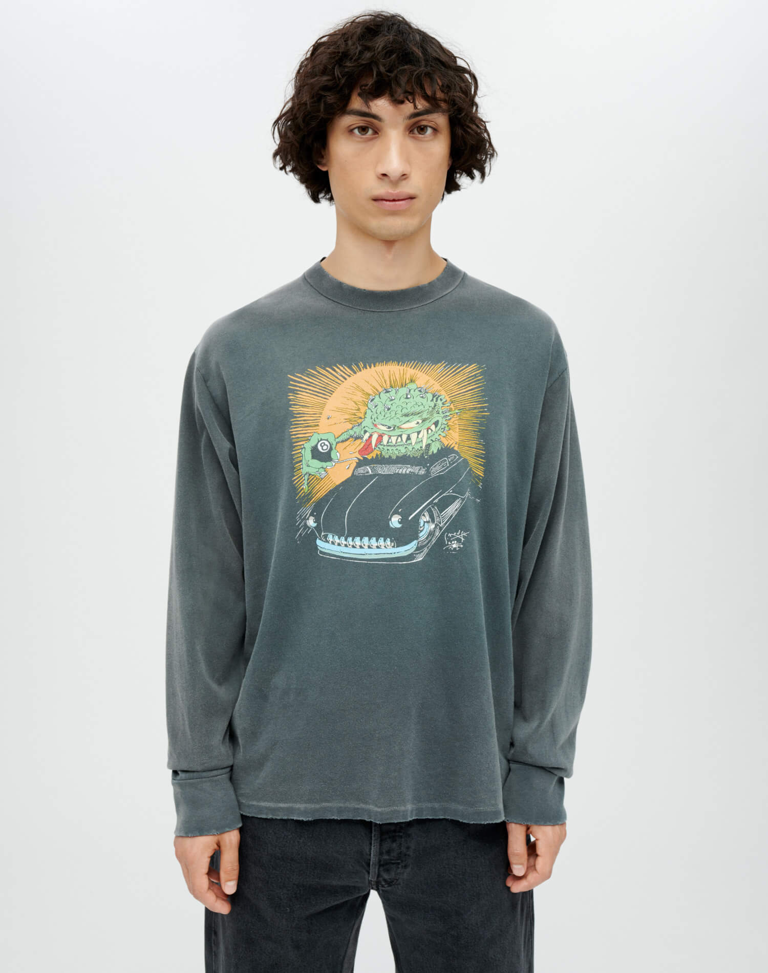 Mens | Long Sleeve "Warthead" Tee | Sun Faded Black