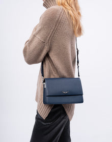 Lolita Wings Grained Leather Bag | Navy Blue