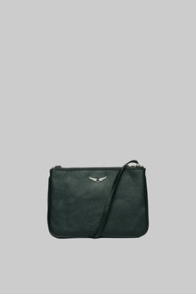 Duo Wings Grained Leather Bag | Black