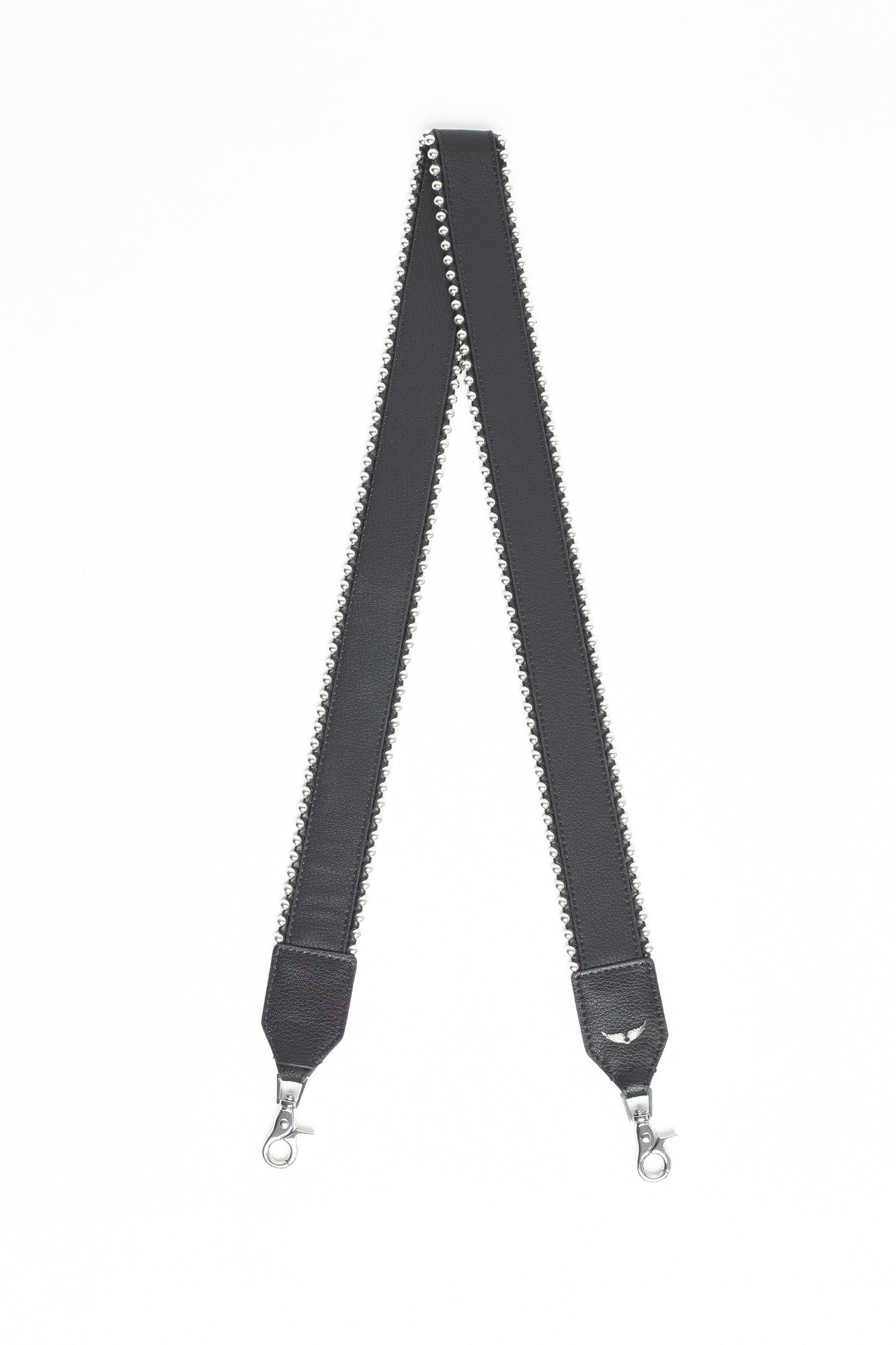 Strap Grained Leather Studs Strap | Black