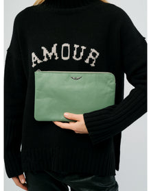 Uma Wings Grained Leather Small Pouch | Soul