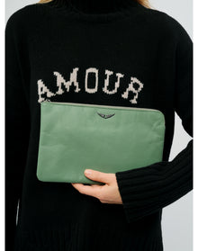 Uma Wings Grained Leather Small Pouch | Soul