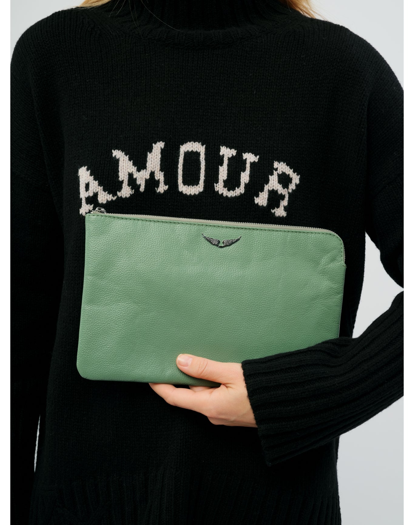 Uma Wings Grained Leather Small Pouch | Soul