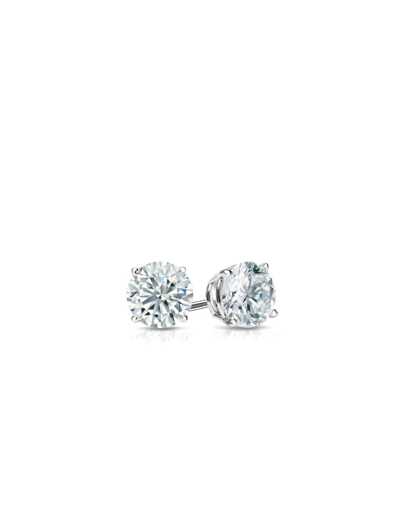Lab Grown Diamond Studs 2 Carat | 14K White Gold
