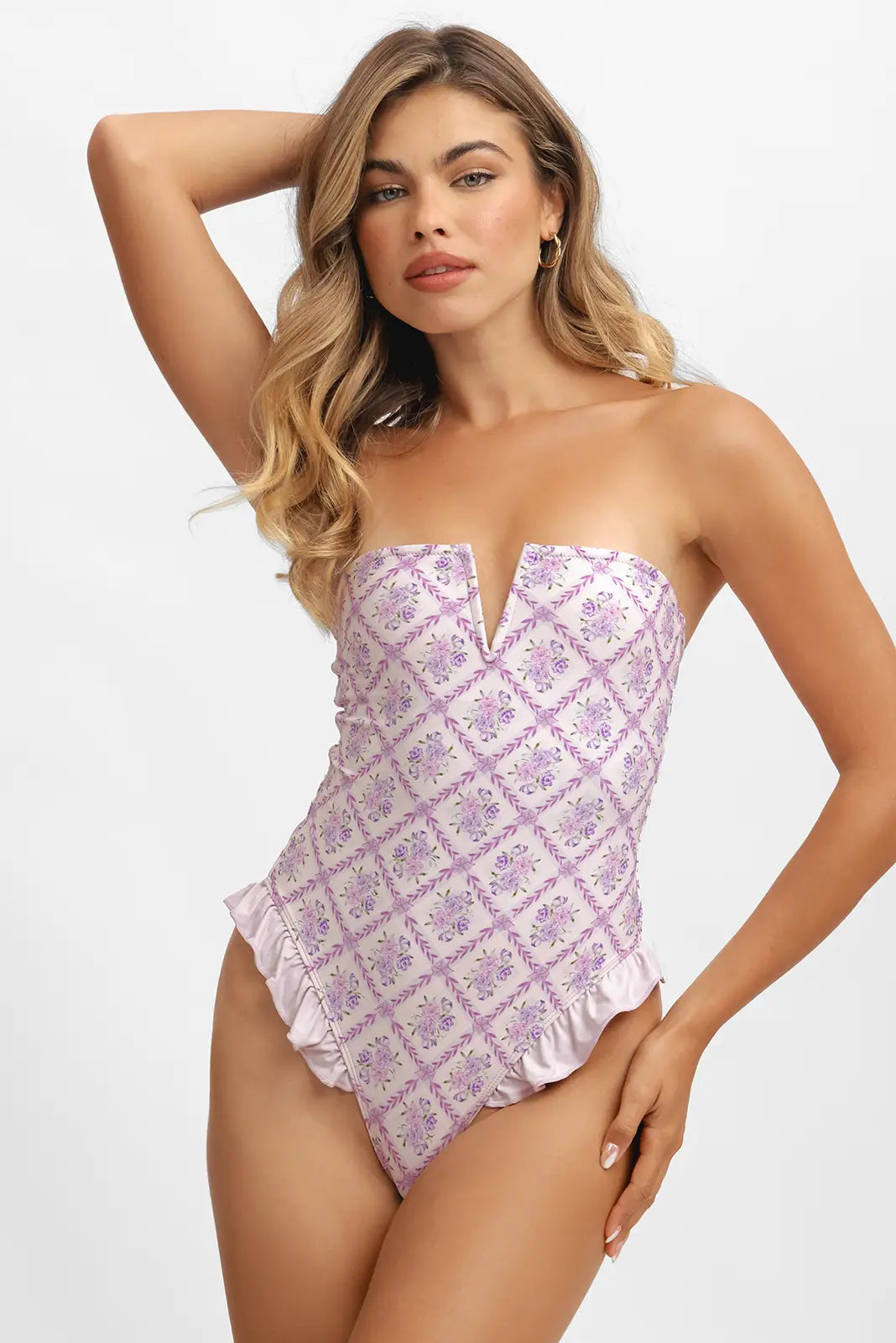 Women | Lily Ruffled One Piece | Lavender Tea