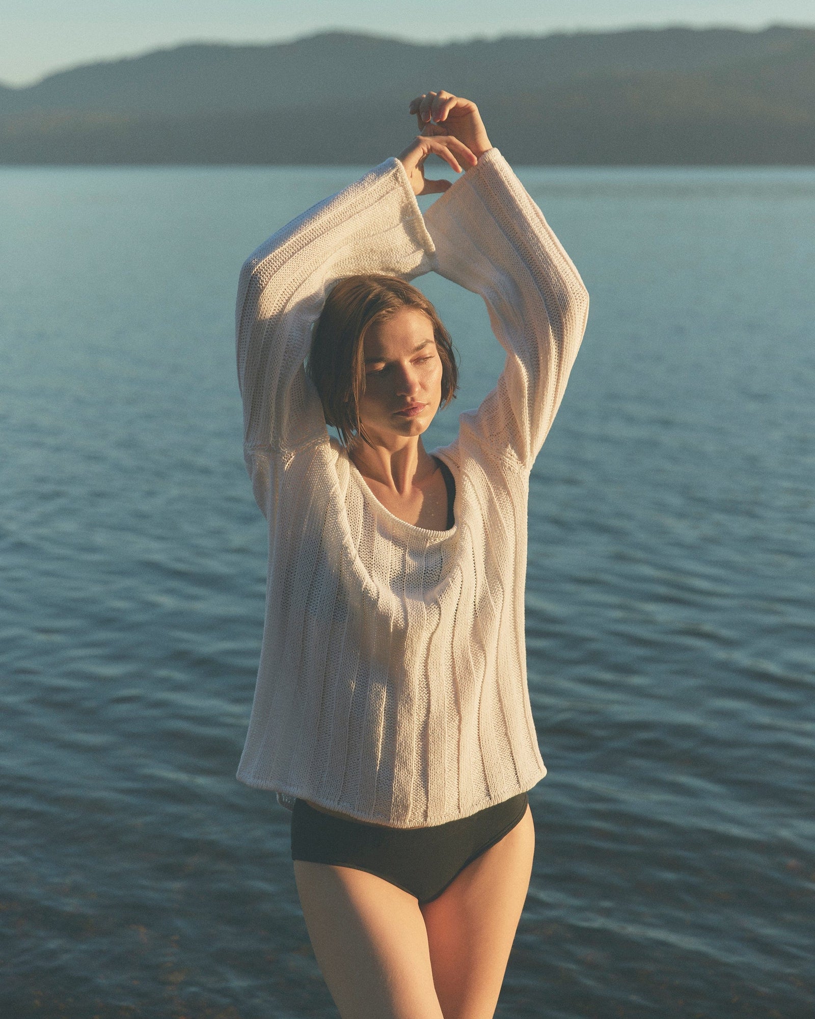 Helena | Leah Ribbed Scoop-Neck Sweater in Size Small