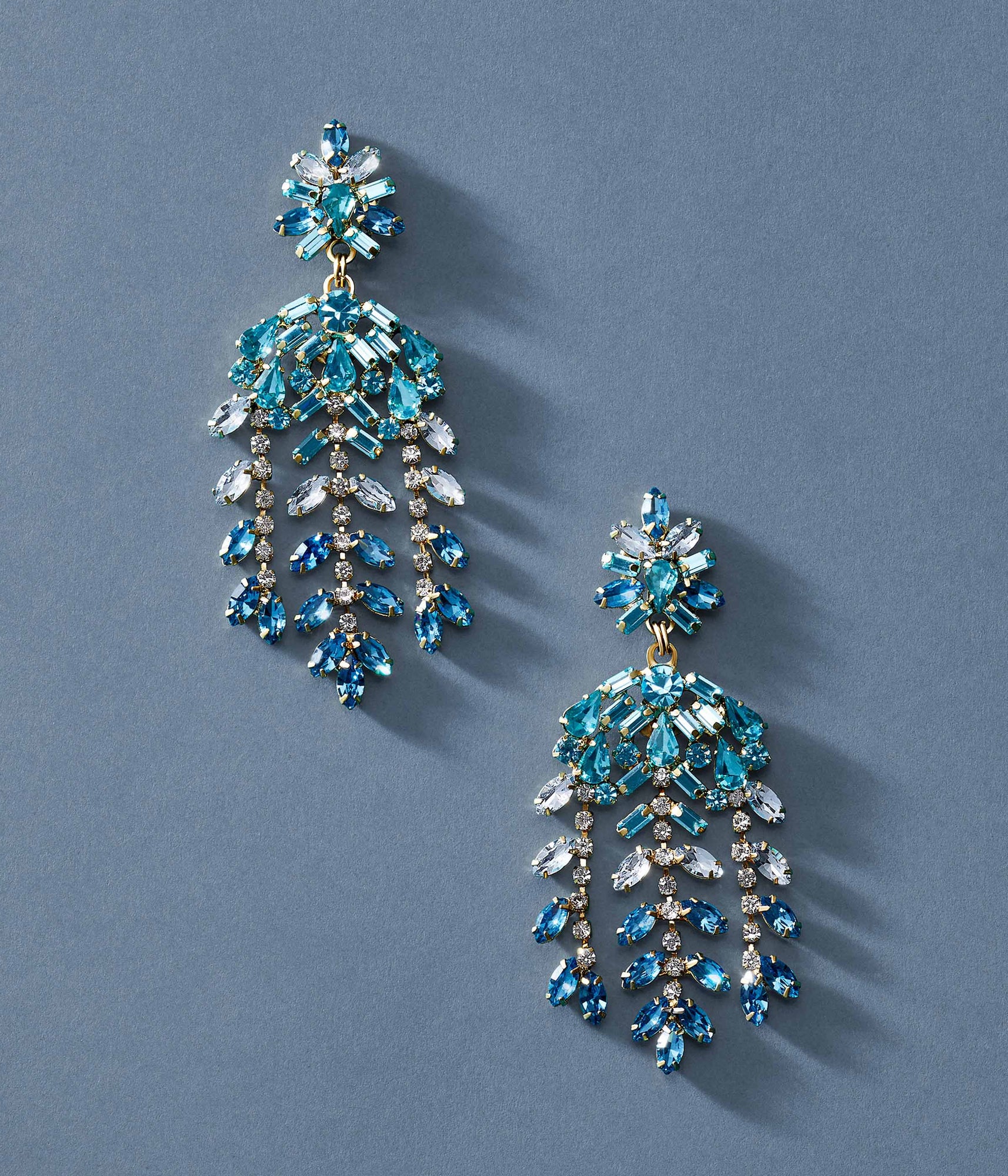 Elena Statement Earrings in Blue - Loren Hope