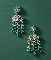 Elena Statement Earrings in Emerald - Loren Hope