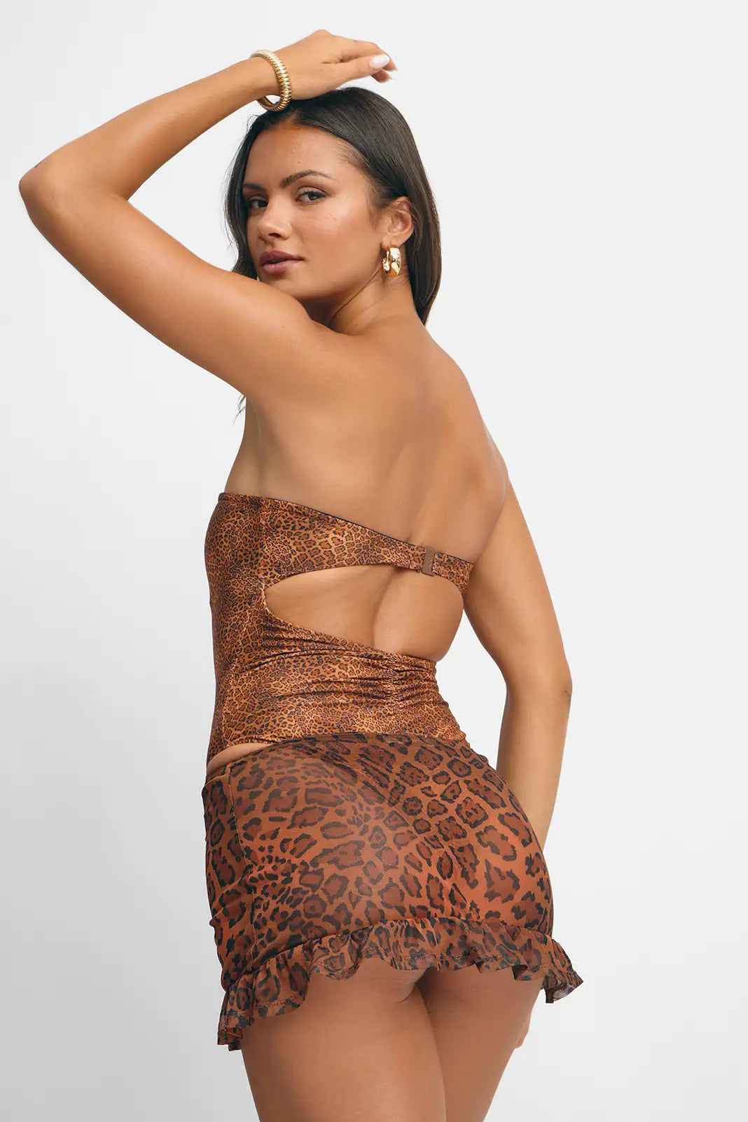 Women | Polly Mini Skirt | Leopard Mesh