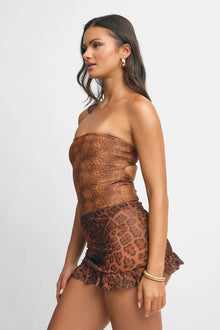 Women | Polly Mini Skirt | Leopard Mesh