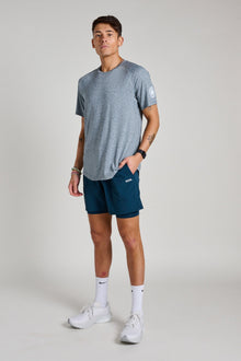Lululemon | License To Train Short Sleeve | Heathered Indochine Blue