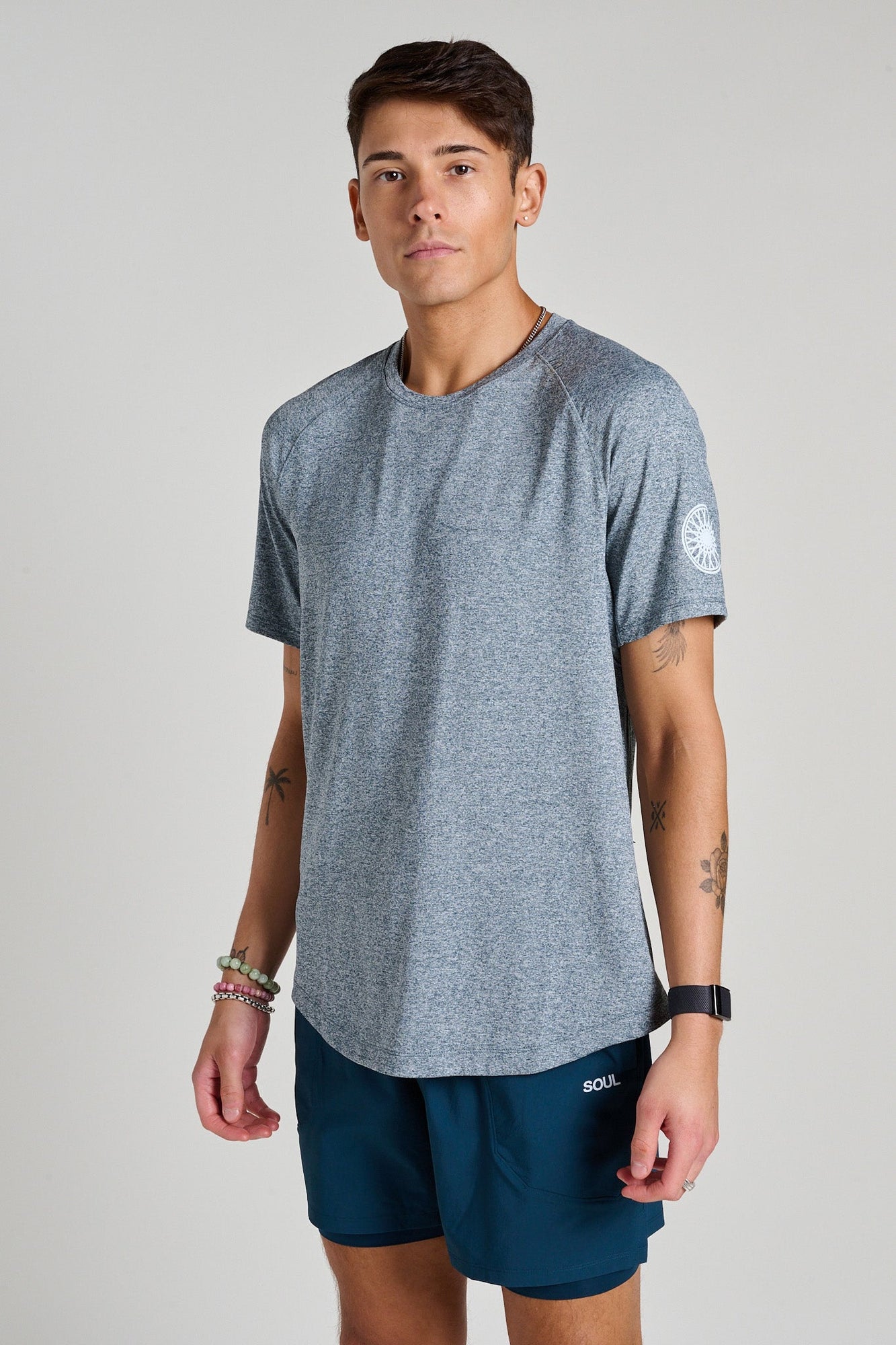 Lululemon | License To Train Short Sleeve | Heathered Indochine Blue