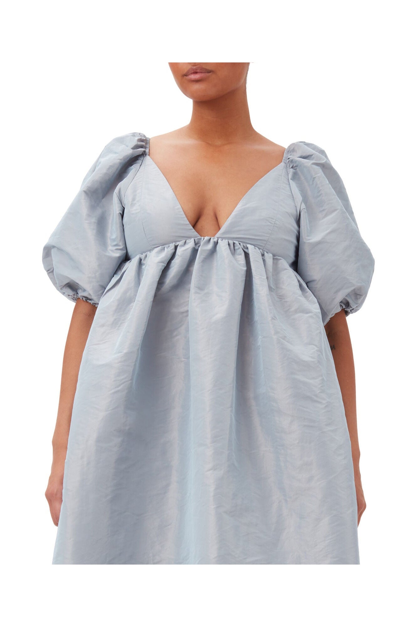 Light Shiny Taffeta Long Dress | Powder Blue