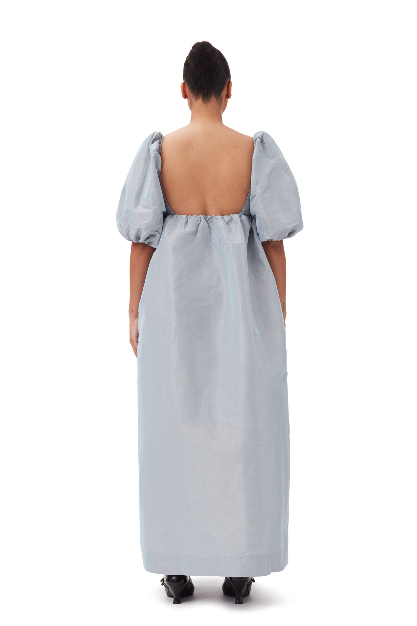 Light Shiny Taffeta Long Dress | Powder Blue