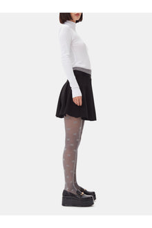 Light Twill Pleated Mini Skirt | Black