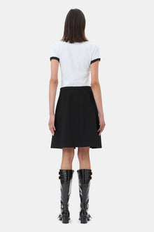 Light Twill Suiting Skirt | Black