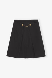 Light Twill Suiting Skirt | Black