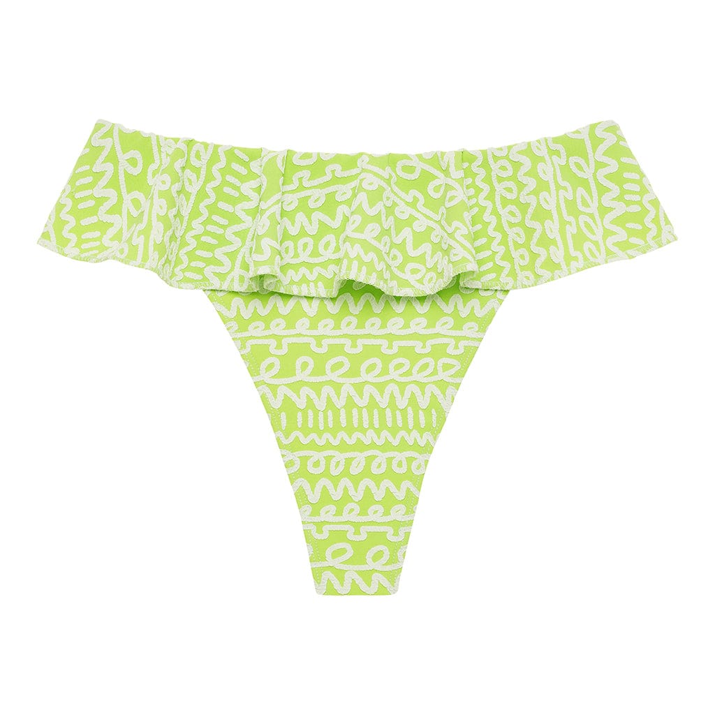 Women | Tamarindo Ruffle Bikini Bottom | Lime Icing