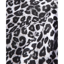 Long Printed Silk Skirt | Women | Black x White Leopard