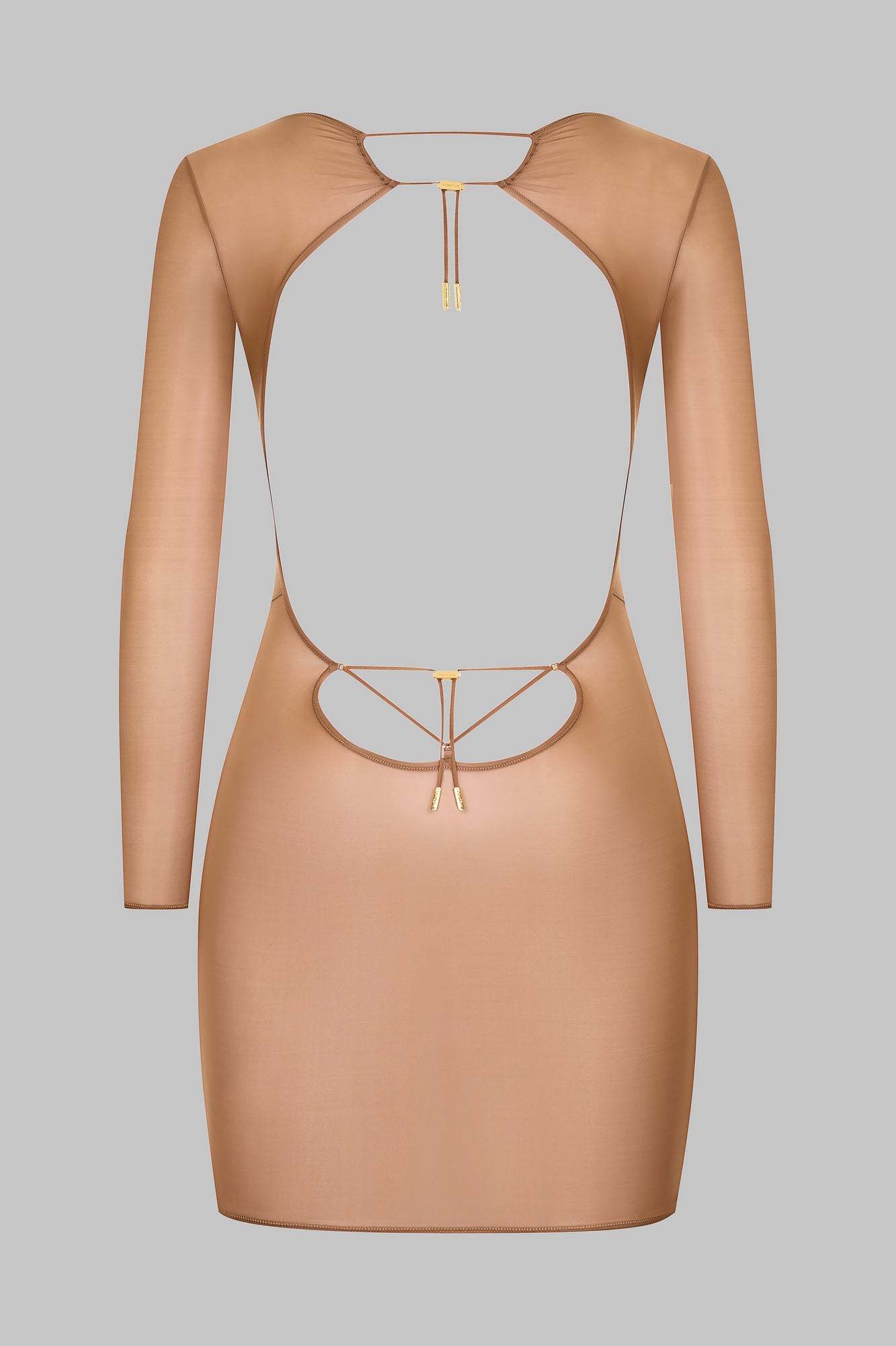 Short Open Back Long Sleeve Dress - French Kiss Light | Sienna