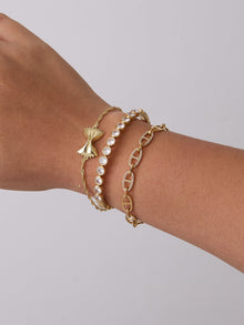 Bow Tie Pasta Bracelet | 14K Gold Plated Brass