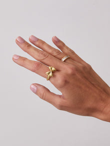 Bow Tie Pasta Ring | 14K Gold Plated Brass