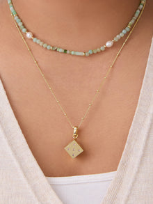 Necklace | Freshwater Pearls/Jade/Amazonite | 14K Gold Plated Brass