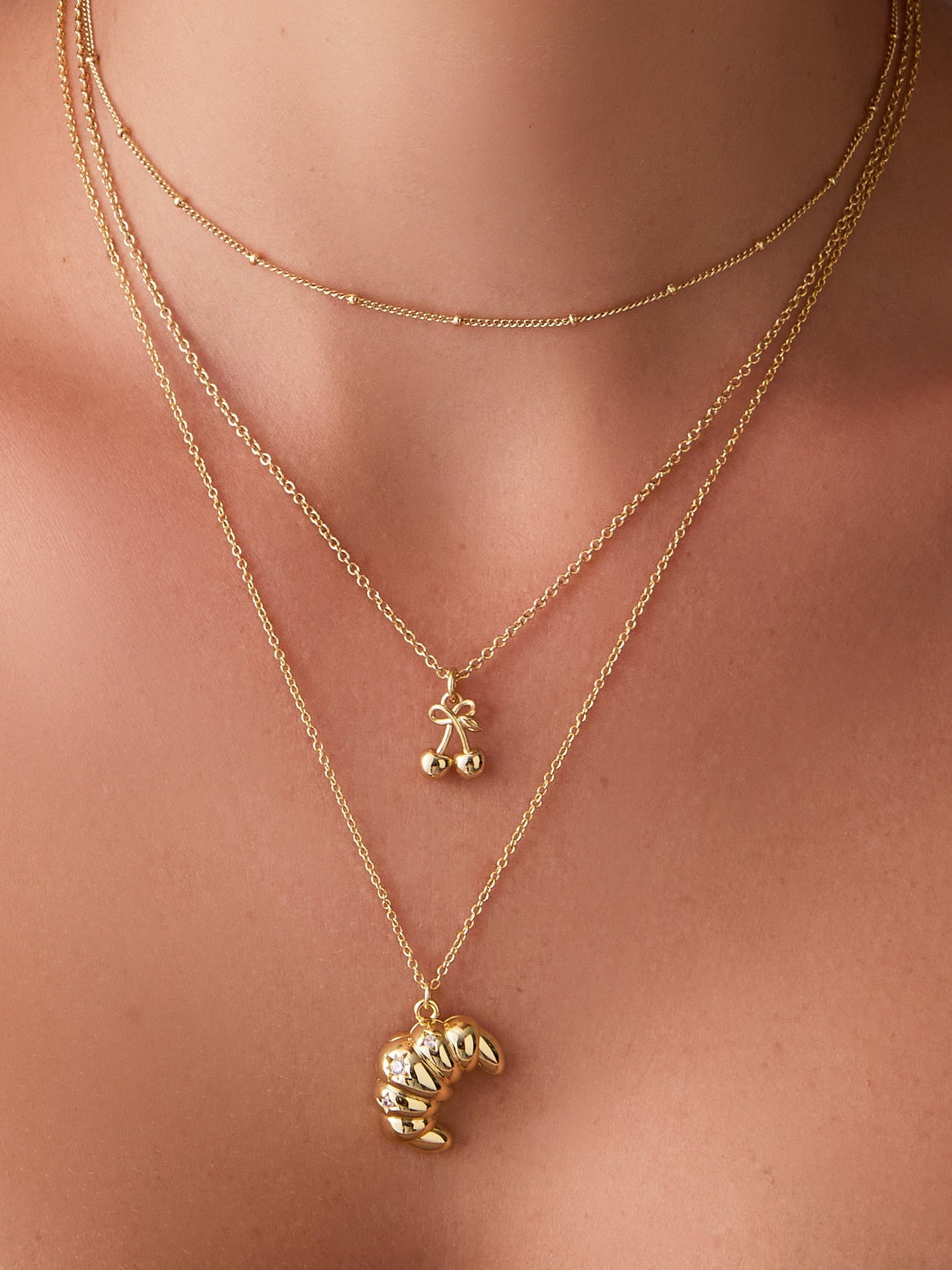 Cherry Necklace | 14K Gold Plated Brass