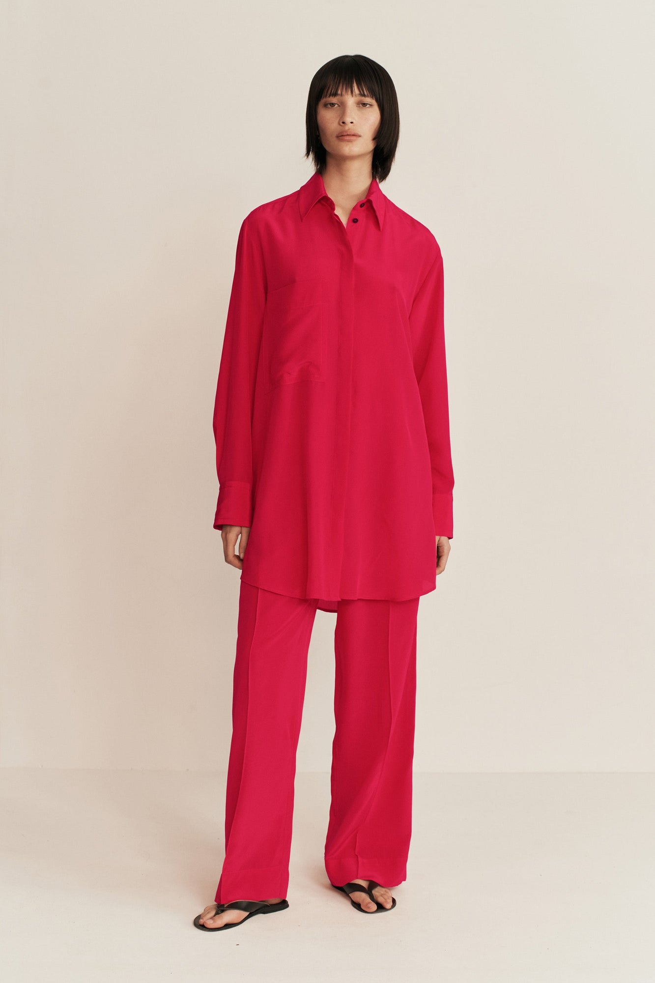 Loopa Silk Shirt | Framboise