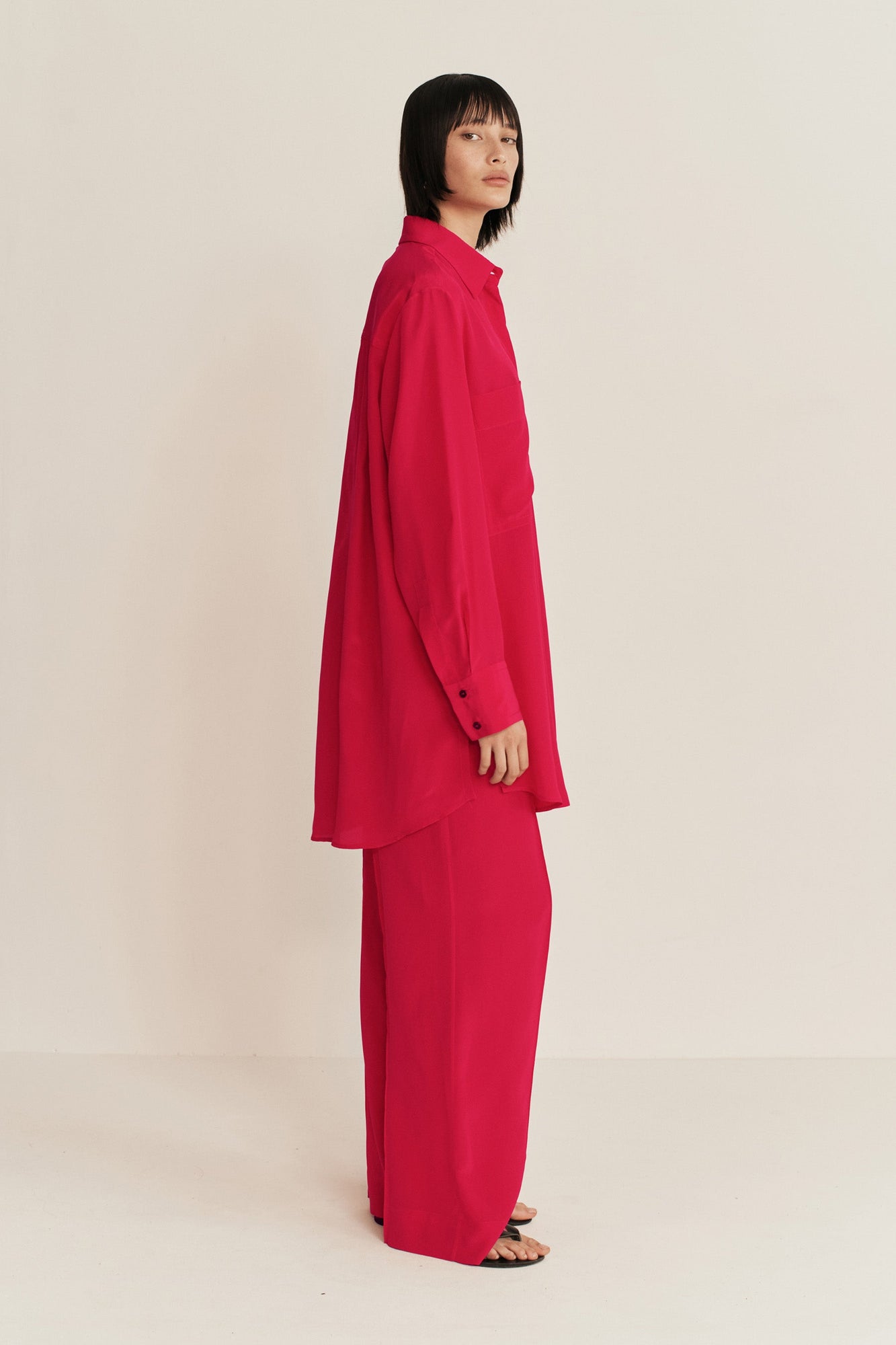 Loopa Silk Shirt | Framboise