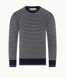 Lorca Stripe Side Stripe Jumper | Night Iris/Sea Mist