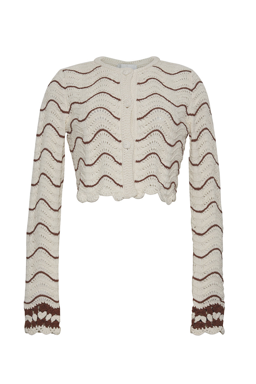 Louise Cardigan | Brown Coffee Wave