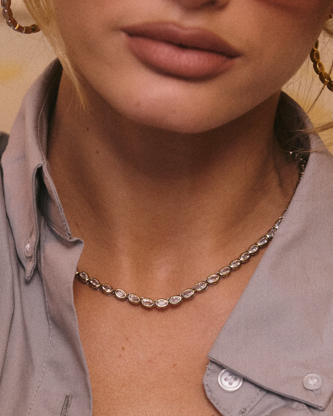 The Palais Tennis Necklace | Silver/Gold