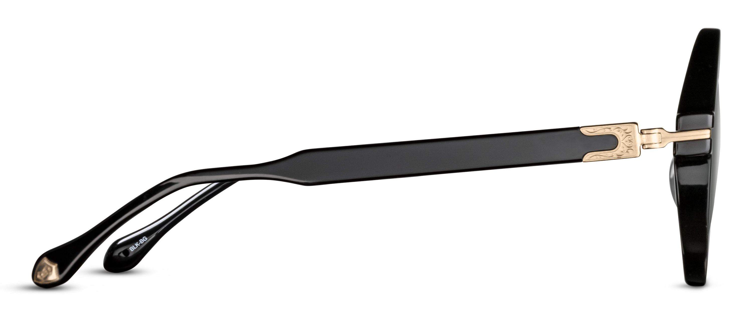 Unisex | M2059 Round Sunglass | Black/Brushed Gold | Grey Solid Lenses | 48MM