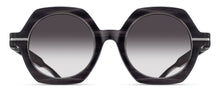 Womens | M2072 Geometric Sunglass | Black Stripe/Brushed Silver | Grey Gradient Lenses | 48MM
