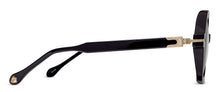 Womens | M2072 Geometric Sunglass | Black/Brushed Gold | Grey Solid Lenses | 48MM