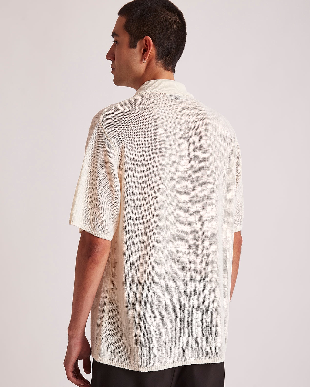 Antique White | Kenneth Mesh Knit Shirt