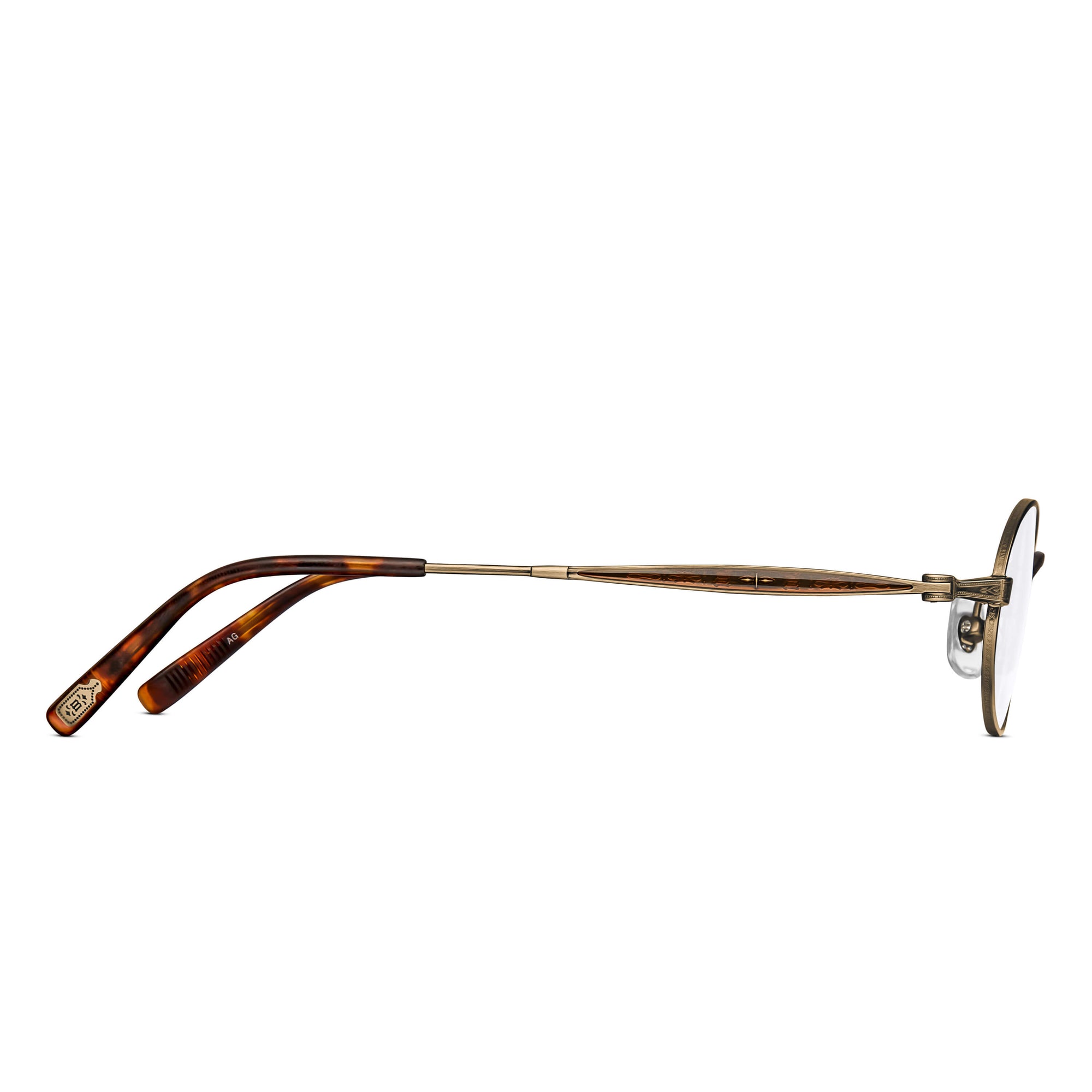 M3017 Oval Optical | Antique Gold | Clear Lens | 50MM