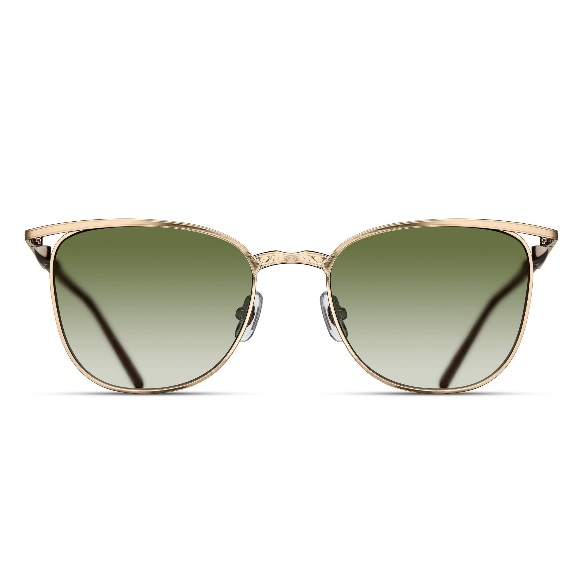 Unisex | M3109 Panto Sunglass | Brushed Gold/Dark Light Green | Brown Gradient Lens | 54MM