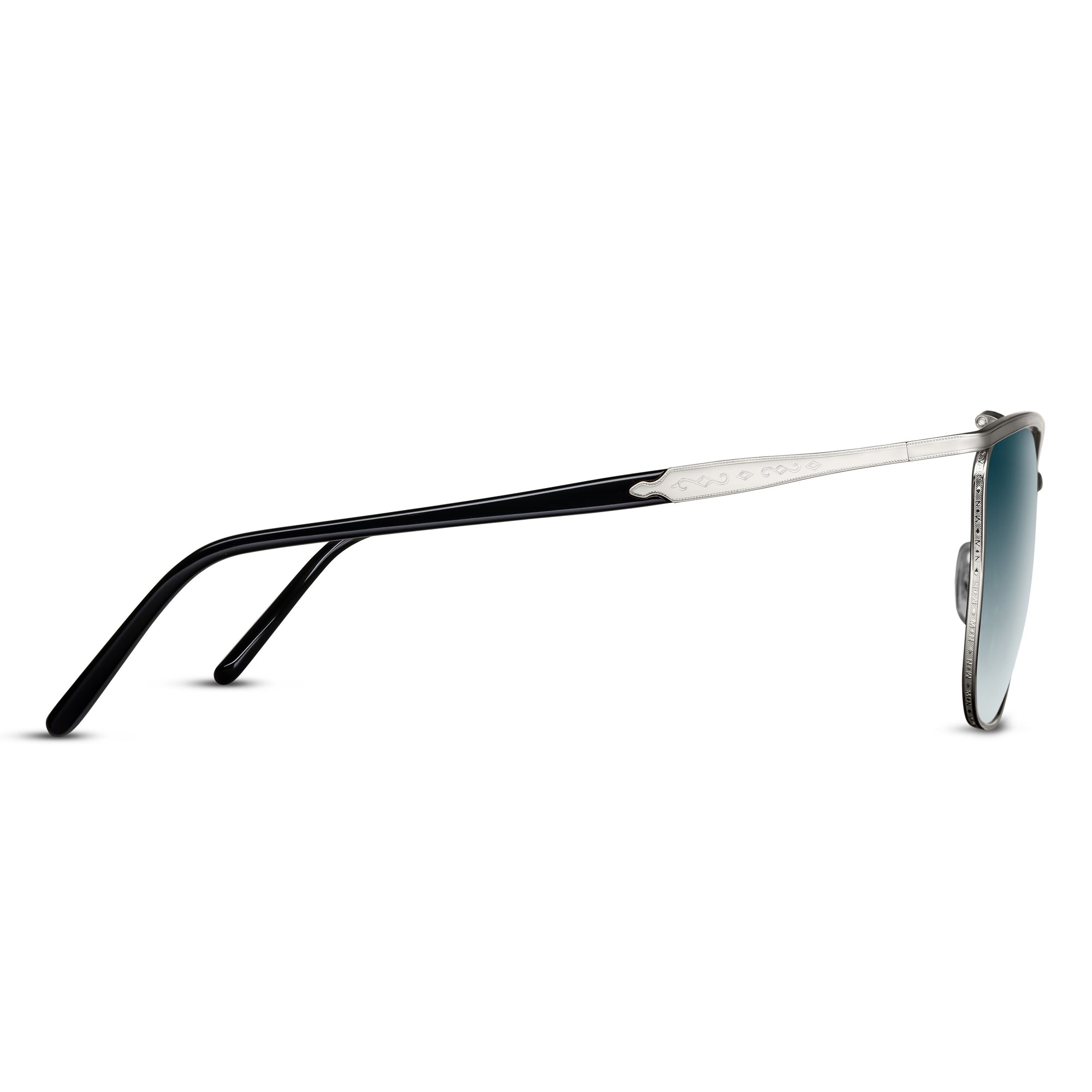 Unisex | M3109 Panto Sunglass | Palladium White/Black | Blue Gradient Lens | 54MM