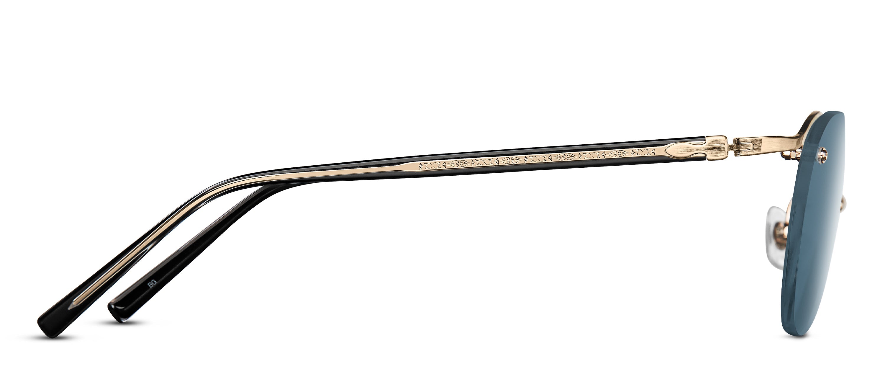 Unisex | M3117 Panto Sunglass | Brushed Gold | Blue Grey Lenses | 48MM