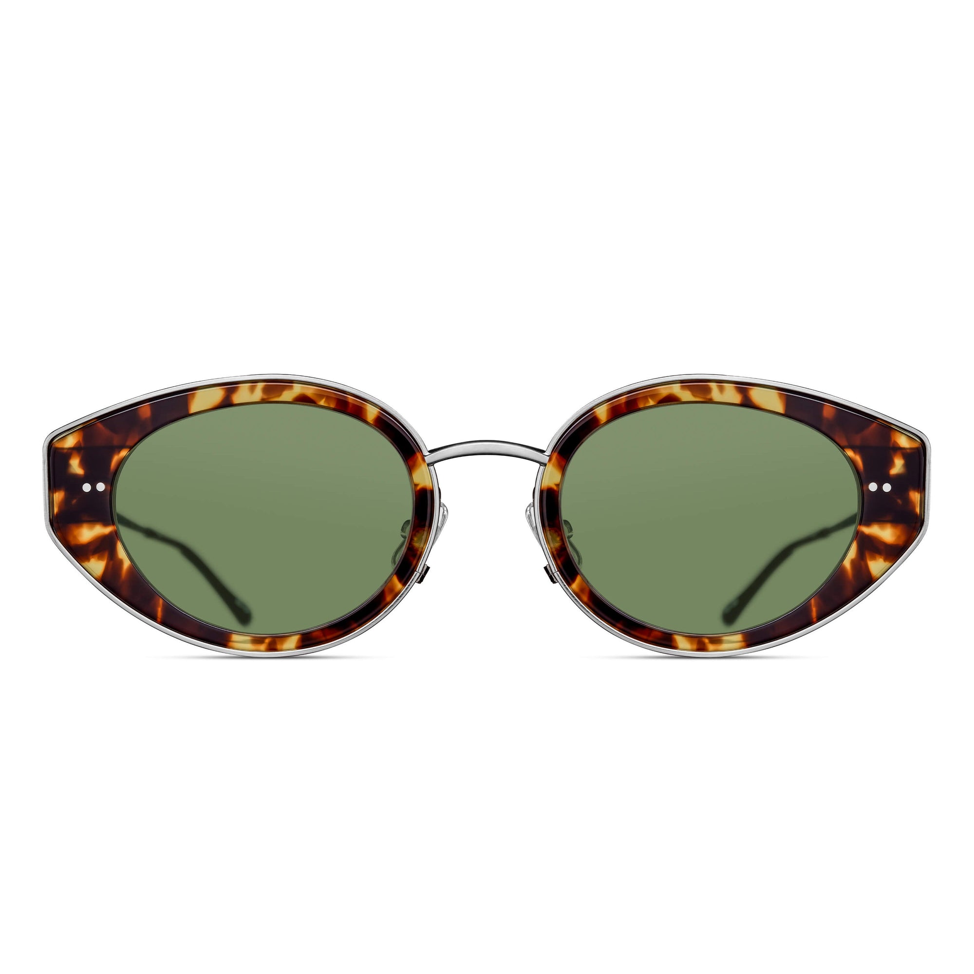 Womens | M3120 Cat Eye Sunglass | Tokyo Tortoise/Brushed Silver | Sage Green Lens | 52MM