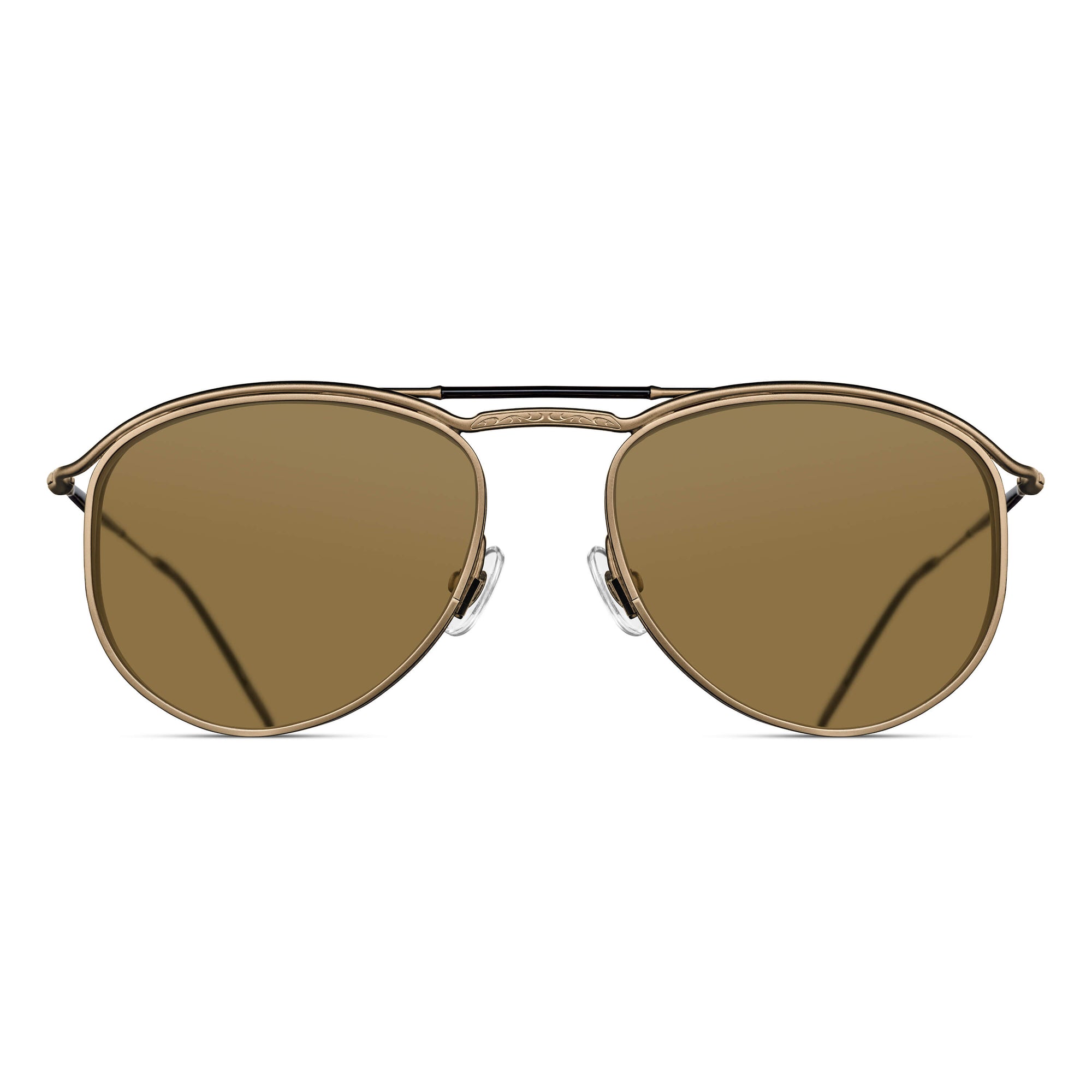 M3122 Panto Sunglass | Matte Gold | Brown Lens | 55MM