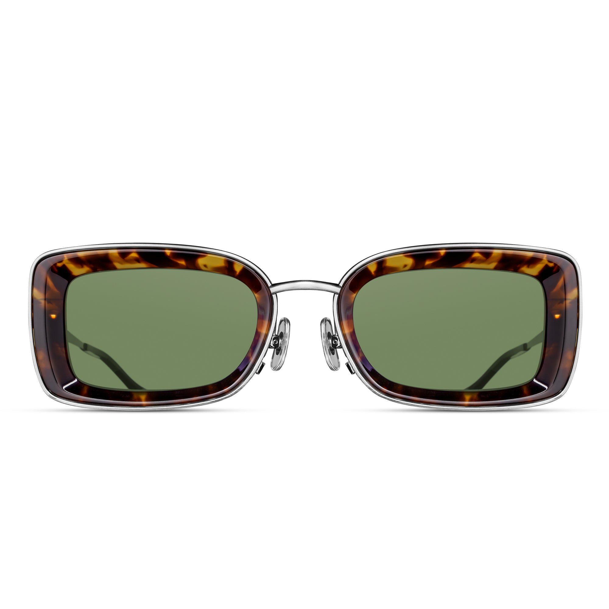 M3124 Rectangle Sunglass | Brushed Silver/Tokyo Tortoise | G-15 Green Lens | 51MM