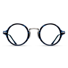 Unisex | M3127 Round Optical | Antique Silver/Blue Demi | Clear Lens | 43MM