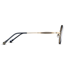Unisex | M3127 Round Optical | Brushed Gold/Navy | Clear Lens | 43MM